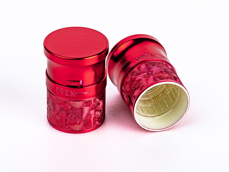 Tapas de botella de vino de aluminio premium con diseños en relieve personalizables